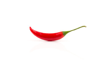 fresh red chili on white background