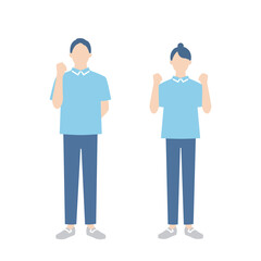 ポロシャツを着た介護士の全身イメージ