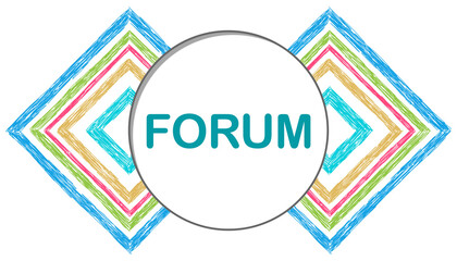 Forum Colorful Squares Borders Left Right Circle Text