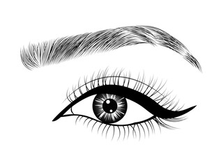 eye with eyelashes on background