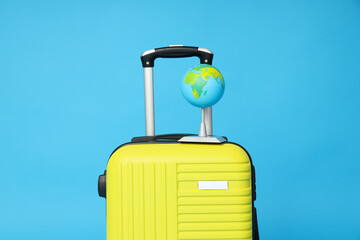 Suitcase, luggage, baggage for summer travel and vacation
