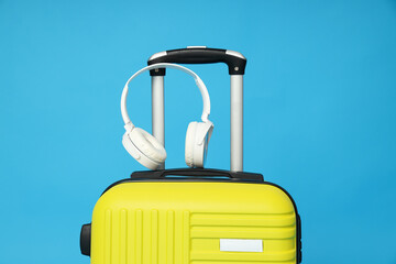 Suitcase, luggage, baggage for summer travel and vacation