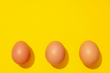 Ingredient for cooking - eggs, space for text