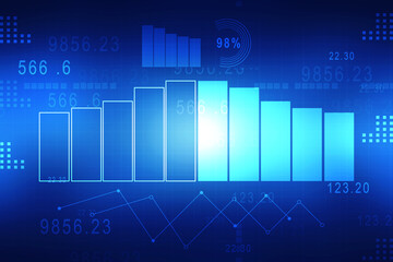 2d rendering Stock market online business concept. business Graph 
