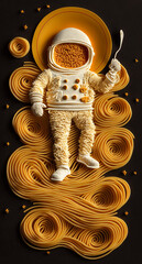 Astronaut in a spaghetti world