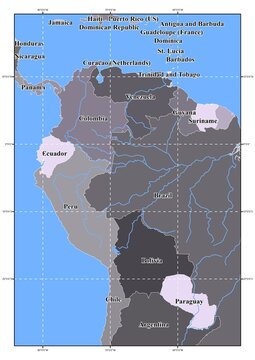 World map classic style grid latlong