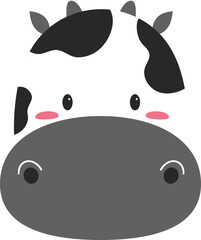 Cow Cartoon Face Illustration