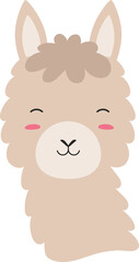 Alpaka Lama Cartoon Face Illustration © Rinyarart