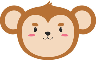 Monkey Cartoon Face Illustration