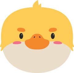 Duck Baby Cartoon Face Illustration