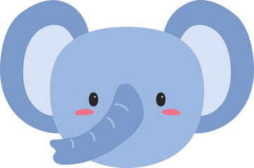 Elephant Cartoon Face Illustration