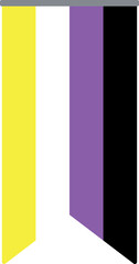 Non-binary flag. LGBTQI concept. Flat design illustration.