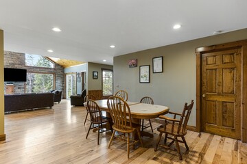 Living room and kitchen interior in a modern apartment