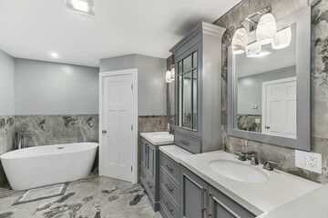 Bathroom interior in a modern apartment