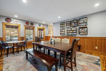 Interior of a contemporary rustic home in the mountains