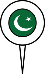 Pakistan flag pin location icon.