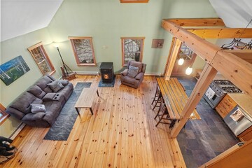 Rustic design living room area in an elegant house