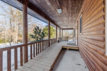 Veranda of a small wooden house