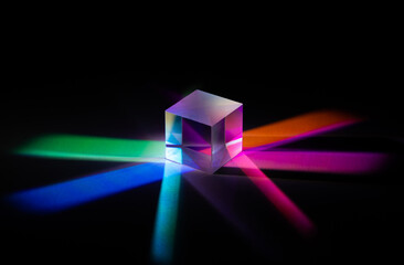 the light spectrum reflected from a crystal cube