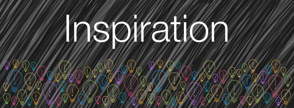 Inspiration Dark Colorful Bulbs Black Lines Text