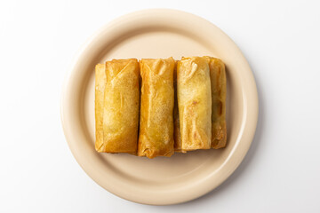 spring rolls on a white background