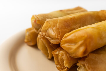 spring rolls on a white background