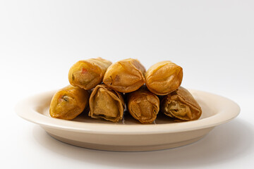 spring rolls on a white background