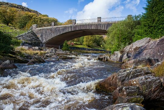 Splashing rocky River Wye flowing through the Elan Valley Mid Wales