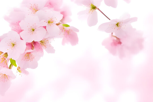 Spring concept. Pink blossom or background. generative AI	