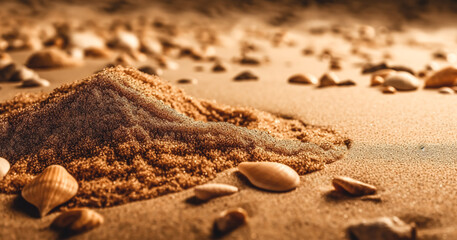 Fototapeta na wymiar Abstract background, sand on the beach, generative AI.