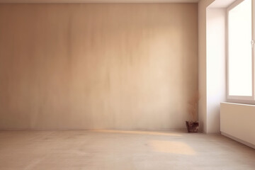 Fototapeta na wymiar light texture wall beige plaster design blank window room minimal. Generative AI.