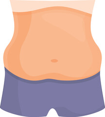 Belly icon cartoon vector. Fat body. Shape health