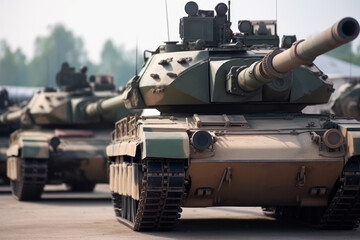 Fototapeta na wymiar tank invazion, heavy armored.vehicles weapon war Generative AI