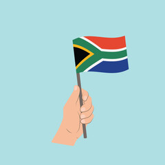 Flag of South Africa, Hand Holding flag