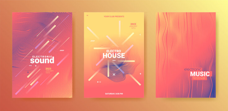 Electronic Music Cover. Techno Party Flyer. Abstract Edm Background.