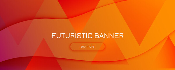 Color Flow Wave Banner. Abstract Fluid Lines. Vector Gradient Background.