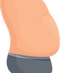 Big belly icon cartoon vector. Fat abdomen. Body weight