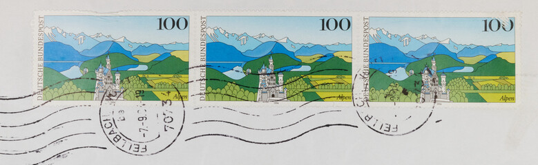 stamp briefmarke vintage retro alt old papier paper alpen alps 100 post letter mail brief used...