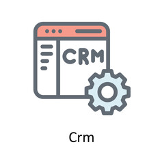 Crm Vector Fill outline Icons. Simple stock illustration stock