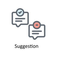 Suggestion Vector Fill outline Icons. Simple stock illustration stock