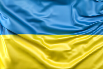 Ruffled Flag of Ukraine. 3D Rendering
