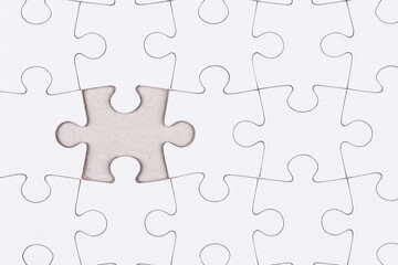 white puzzle jigsaw close up