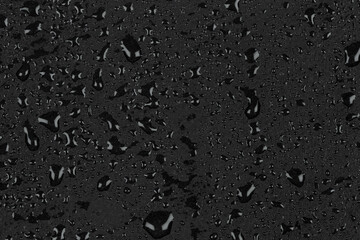 Water drops on dark stone