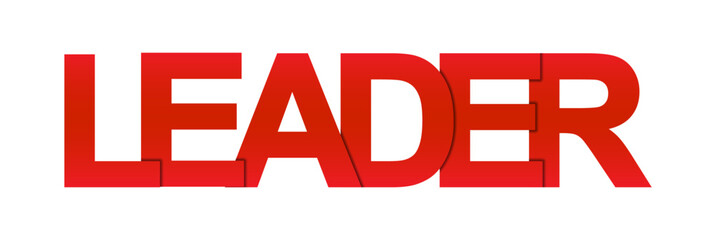 LEADER. Color colorful banners, gradient color, lower-case letters