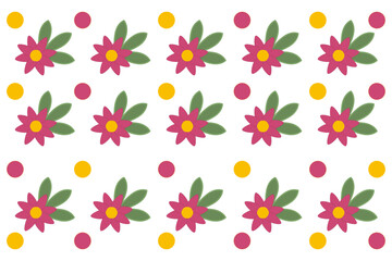 Fuchsia flowers pattern template for cards, invitations. Bright pink flowers with herbs.