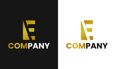 Obraz premium Golden Luxury E Letter Logo
