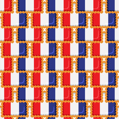 Pattern cookie with flag country France in tasty biscuit