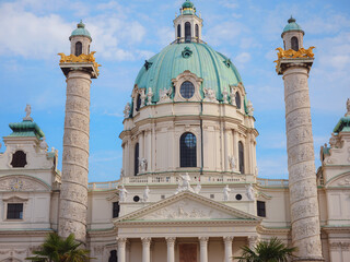 Catholic church located in the southern part of Karlsplatz, Vienna. One of the symbols of the city. The Karlskirche is a prime example of the original Austrian Baroque style.