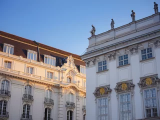 Foto op Plexiglas Cityscape views old city of one of Europe's most beautiful town- Vienna. Summer Travel to capital of Austria. details of the facades of beautiful old houses © YURII Seleznov