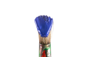 Brush with blue paint